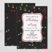 Cartes d'invitation pour les fêtes avec sequins ro (Devant / Derrière)