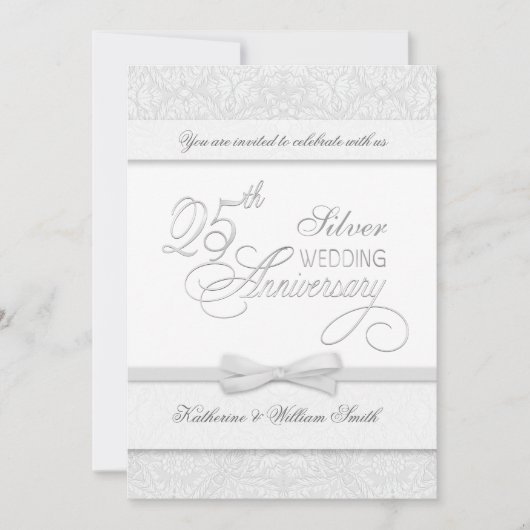 Cartes d'invitation pour les noces d'argent - 25e  (Devant)