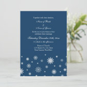 Cartes d'invitation pour mariage d'hiver Bleu blan (Debout devant)