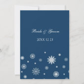 Cartes d'invitation pour mariage d'hiver Bleu blan (Dos)