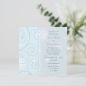Cartes d'invitation pour mariage d'hiver Blue Swir (Debout devant)