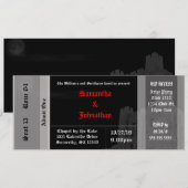 Cartes d'invitation pour mariage gothique au châte (Devant / Derrière)