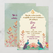 Cartes d'invitation pour mariage indien (Devant / Derrière)