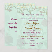 Cartes d'invitation pour mariage indien  (Devant / Derrière)