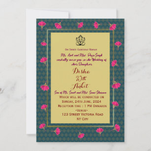 Cartes d'invitation pour mariage indien