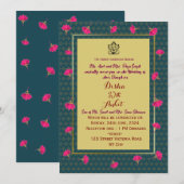 Cartes d'invitation pour mariage indien  (Devant / Derrière)