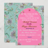 Cartes d'invitation pour mariage indien (Devant / Derrière)