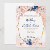 Cartes d'invitation pour mariage indien & cartes d (Devant / Derrière)