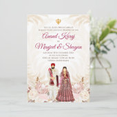 Cartes d'invitation pour mariage Punjabi & Anand K (Debout devant)