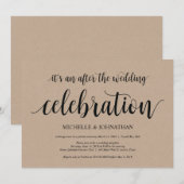 Cartes d'invitation pour mariage rustique kraft (Devant / Derrière)
