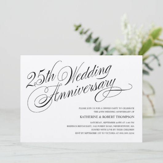 Cartes d'invitation pour noces d'argent (Debout devant)