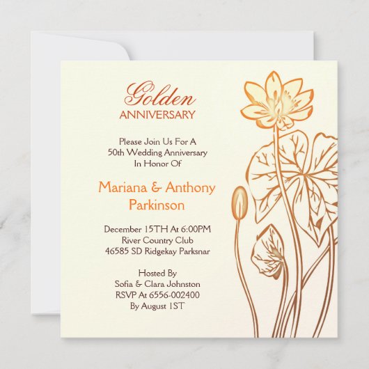 Cartes d'invitation pour noces d'or (Devant)