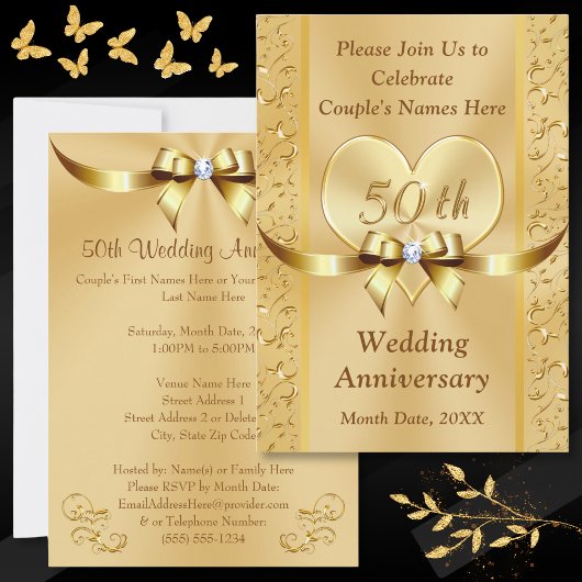 Cartes d'invitation pour noces d'or - 50 Ans de Ma