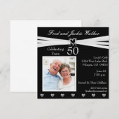 Cartes d'invitation pour photo de fête d'anniversa (Devant / Derrière)