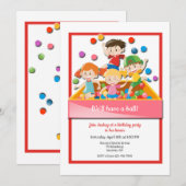 Cartes d'invitation pour piscine à balles (Devant / Derrière)