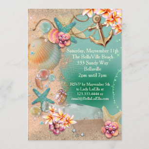 Cartes d'invitation pour plage et luau