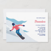 Cartes d'invitation pour planche à neige (Devant)