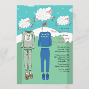 Cartes d'invitation pour Pyjama Party