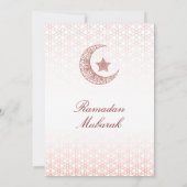 Cartes d'invitation pour Ramadan Moubarak – Iftar  (Dos)