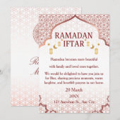 Cartes d'invitation pour Ramadan Moubarak – Iftar  (Devant / Derrière)