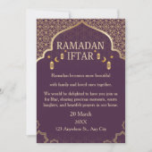 Cartes d'invitation pour Ramadan Moubarak – Iftar  (Devant)