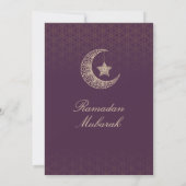 Cartes d'invitation pour Ramadan Moubarak – Iftar  (Dos)
