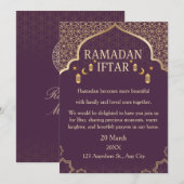 Cartes d'invitation pour Ramadan Moubarak – Iftar  (Devant / Derrière)