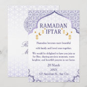 Cartes d'invitation pour Ramadan Moubarak – Iftar  (Devant / Derrière)