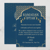 Cartes d'invitation pour Ramadan Mubarak – Iftar d (Devant / Derrière)