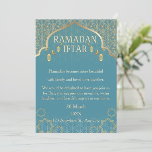 Cartes d'invitation pour Ramadan Mubarak – Iftar d (Debout devant)