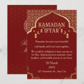 Cartes d'invitation pour Ramadan Mubarak – Iftar f (Devant / Derrière)