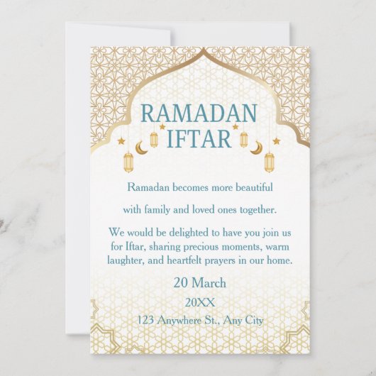 Cartes d'invitation pour Ramadan Mubarak – Iftar f (Devant)