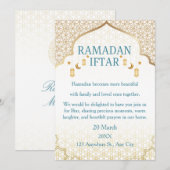 Cartes d'invitation pour Ramadan Mubarak – Iftar f (Devant / Derrière)
