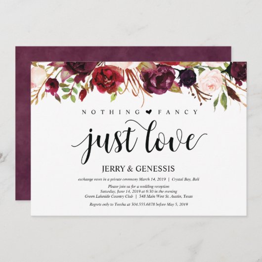 Cartes d'invitation pour réception de mariage cham (Devant / Derrière)