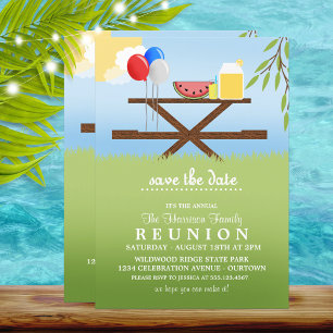 Cartes d'invitation pour réunion de famille pique-