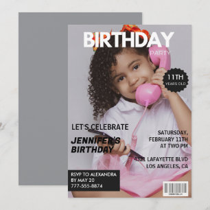 Cartes d'invitation pour ses 11 ans de style Magaz