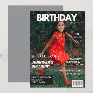 Cartes d'invitation pour ses 9 ans de couverture d