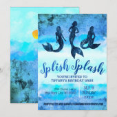 Cartes d'invitation pour sirène adulte (Devant / Derrière)