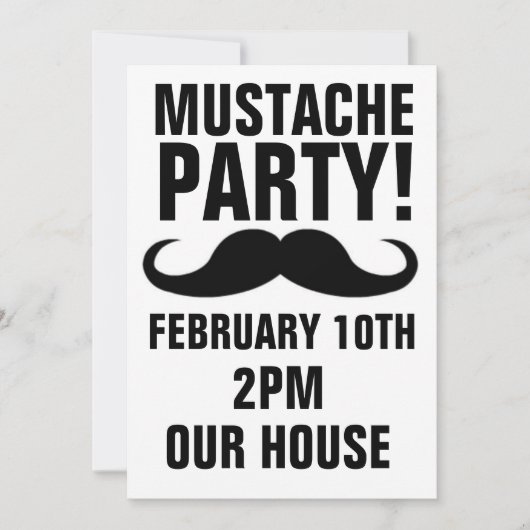 CARTES D'INVITATION POUR SOIRÉE À MOUStache (Devant)