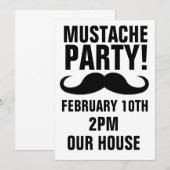 CARTES D'INVITATION POUR SOIRÉE À MOUStache (Devant / Derrière)