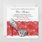 Cartes d'invitation pour soirée au thème de chauss (Dos)