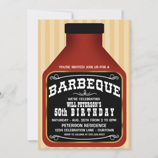 Cartes d'invitation pour soirée barbecue (Devant)