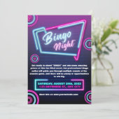 Cartes d'invitation pour soirée Bingo moderne bleu (Debout devant)