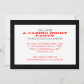 Cartes d'invitation pour soirée casino (Dos)