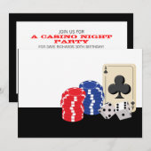 Cartes d'invitation pour soirée casino (Devant / Derrière)