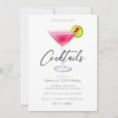 Cartes d'invitation pour soirée cocktail Cosmo (Devant)
