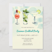 Cartes d'invitation pour soirée cocktail d'été (Devant)
