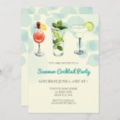 Cartes d'invitation pour soirée cocktail d'été (Devant / Derrière)