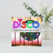 Cartes d'invitation pour soirée cocktail disco (Debout devant)