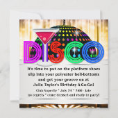 Cartes d'invitation pour soirée cocktail disco (Dos)